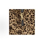 SAINT LAURENT LE5A7 Adjustable shoulder strap leopard print hand-held shoulder bag for women in beige and black